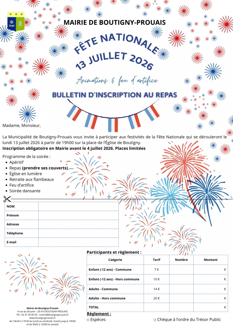 Inscription Fête Nationale